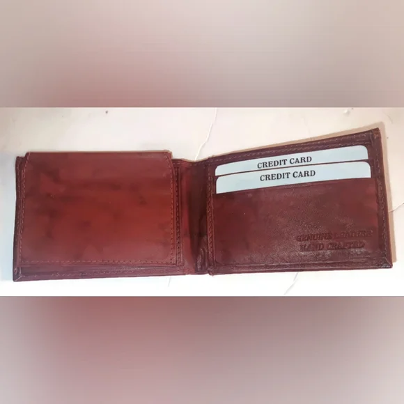 HOWLING WOLF SLIM BIFOLD LEATHER WALLET ,BROWN